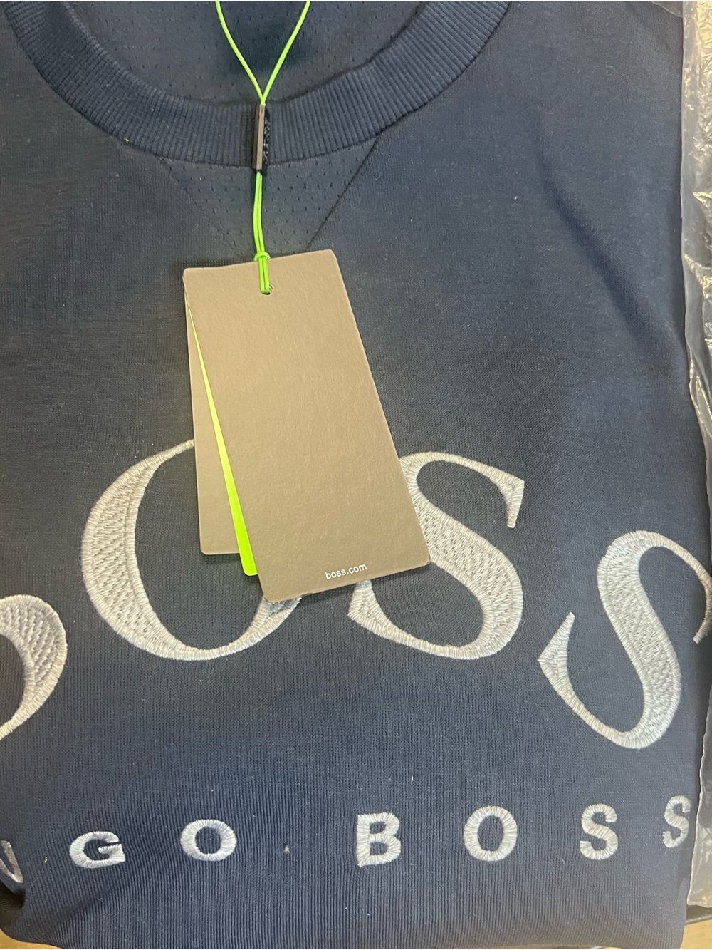 Boss Navy Blue Sweatshirt with White Logo